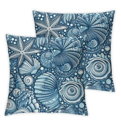 Ulloord Summer Pillow Covers Ocean Blue Throw Pillow Covers Summer Cushion Case Decor for Sofa Couch