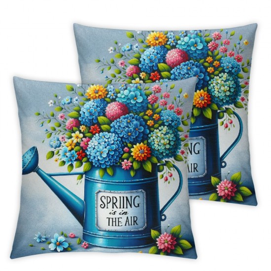 Ulloord  Spring Pillow Covers  Spring is in The Air Throw Pillowcase Flowers Home Sofa Bedroom Living Room Holiday Cushion Case Farmhouse Decorations