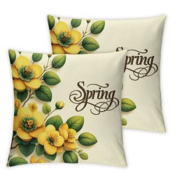 Ulloord Spring Pillow Covers Sunflower Floral Throw Pillowcase Spring Home Sofa Bedroom Living Room Holiday Cushion Case Decorations