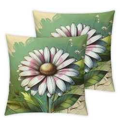 Ulloord Spring Pillow Covers  Bee Flowers Throw Pillowcase Home Sofa Bedroom Living Room Holiday Cushion Case Farmhouse Decorations