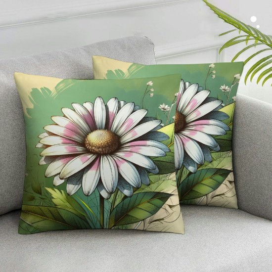 Ulloord Spring Pillow Covers  Bee Flowers Throw Pillowcase Home Sofa Bedroom Living Room Holiday Cushion Case Farmhouse Decorations