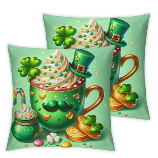 Ulloord St Patricks Day Pillow Covers Irish Kisses Throw Pillowcase Leprechaun Hat Home Sofa Decor Pillowcase Happy Decoration Cushion Cases