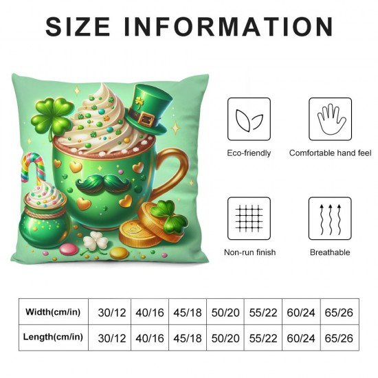 Ulloord St Patricks Day Pillow Covers Irish Kisses Throw Pillowcase Leprechaun Hat Home Sofa Decor Pillowcase Happy Decoration Cushion Cases