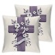 Ulloord Pillow Covers It is Finished Floral Cross Pillowcases Decorations for Sofa Couch Bedroom Living Room Cushion Case Decor