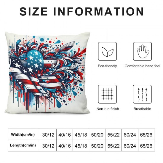 Ulloord Pillow Covers Stars Throw Pillow Covers Cushion Case Red Stripes Pillowcase Decorations for Sofa Couch