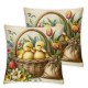 Ulloord Pillow Covers Spring Throw Pillow Case Watercolor Rabbit Flower Decorative Pillow Case Spring Cushion Cover for Farmhouse Home Sofa Decoration