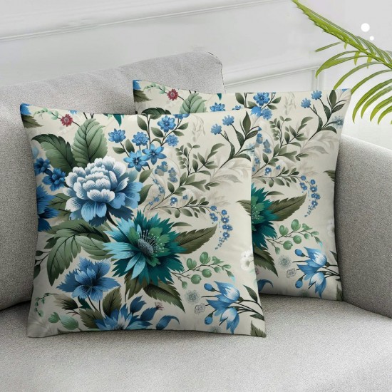 Ulloord Pillow Covers Floral Roses Throw Pillow Case Flowers Modern Decorative Cushion Cover for Home Office Couch Sofa Decoration,