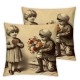 Ulloord Valentine's Day Pillow CoversRetro Throw Pillow Case Decorative Cushion Cover for Sofa Couch Wedding Anniversary Home,