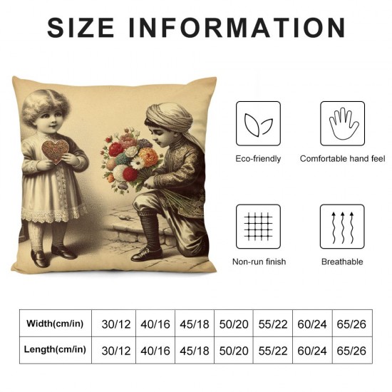 Ulloord Valentine's Day Pillow CoversRetro Throw Pillow Case Decorative Cushion Cover for Sofa Couch Wedding Anniversary Home,