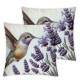 Ulloord  Spring Pillow Covers  Lavender Birds Throw Pillowcase Seasonal Home Sofa Bedroom Living Room Holiday Cushion Case Farmhouse Decorations