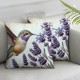 Ulloord  Spring Pillow Covers  Lavender Birds Throw Pillowcase Seasonal Home Sofa Bedroom Living Room Holiday Cushion Case Farmhouse Decorations