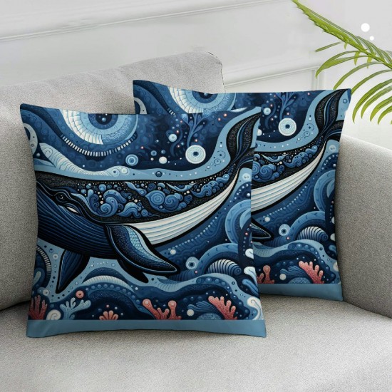 Ulloord Summer Pillow Covers Throw Pillow Covers Ocean Summer Cushion Case Decor for Sofa Couch