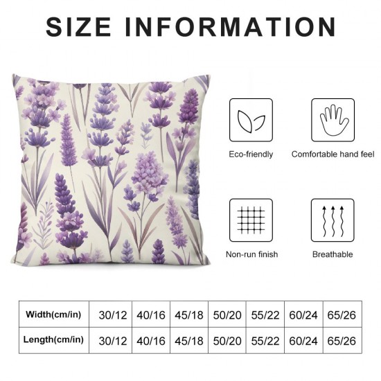 Ulloord  Spring Pillow Covers Lavender Floral Throw Pillowcase Purple Home Sofa Bedroom Living Room Holiday Cushion Case Farmhouse Decorations