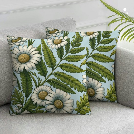 Ulloord Spring Pillow Covers Daisy Floral Throw Pillowcase Home Sofa Bedroom Living Room Holiday Decor Cushion Case Farmhouse Decorations