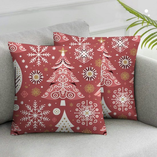 Ulloord Christmas Pillow Covers Christmas Pink Trees Throw Pillow Covers Winter Pillowcase Home Decor Living Room House Decorative Cushion Case for Sofa Couch