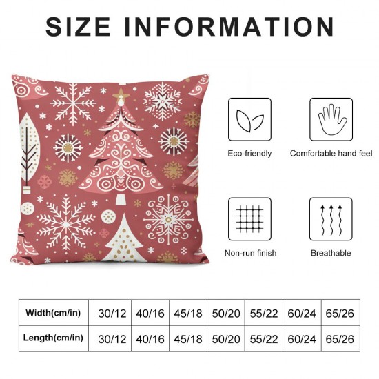 Ulloord Christmas Pillow Covers Christmas Pink Trees Throw Pillow Covers Winter Pillowcase Home Decor Living Room House Decorative Cushion Case for Sofa Couch