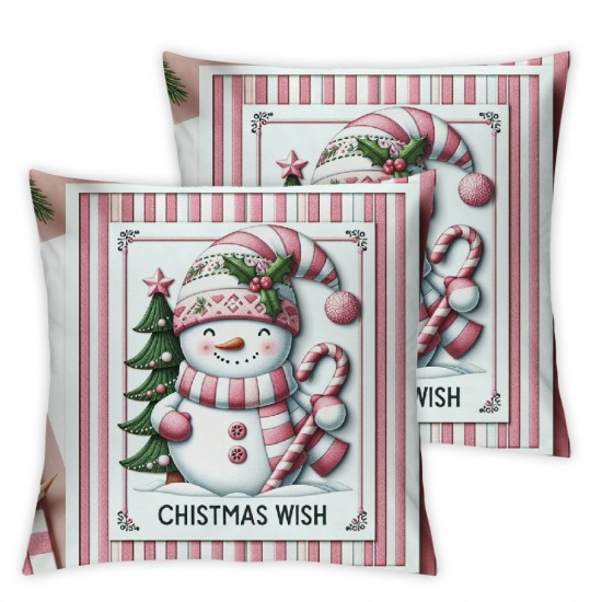 Ulloord Christmas Pillow Covers Christmas Tree Throw Pillow Covers Red Nose Pillowcase Home Decor Living Room Decorative Cushion Case for Sofa