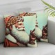 Ulloord Merry Christmas Throw Pillow Covers African American Santa Holly Leaf Home Decor Party Pillowcase Living Room Cushion Case for Sofa Couch