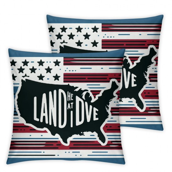 Ulloord Pillow Covers American Land That I Love Throw Pillow Covers Truck with Flowers Flag Cushion Case Pillowcase Decorations for Sofa Couch