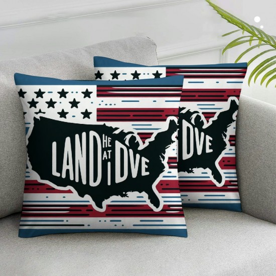 Ulloord Pillow Covers American Land That I Love Throw Pillow Covers Truck with Flowers Flag Cushion Case Pillowcase Decorations for Sofa Couch