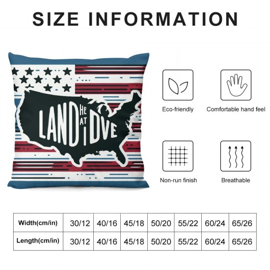 Ulloord Pillow Covers American Land That I Love Throw Pillow Covers Truck with Flowers Flag Cushion Case Pillowcase Decorations for Sofa Couch