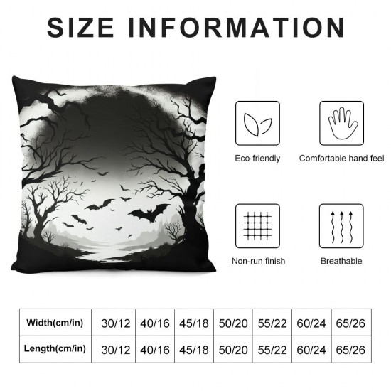 Ulloord Halloween Pillow Covers  Happy Halloween Black Pillowcase Decorative Holiday Farmhouse Throw Pillows Indoor Outdoor Couch Cushion Case for Home Sofa Decor