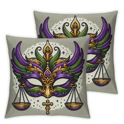 Ulloord  Mardi Gras Pillow Covers  King Cake Throw Pillow Covers Masquerade Mask Bead Living Room Decorative Pillowcase Cushion Case for Sofa Couch