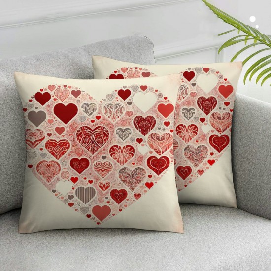 Ulloord Valentines Day Pillow Covers Love Red Farmhouse Sofa Throw Pillowcase Cushion Case Home Decoration Wedding Anniversary Decor