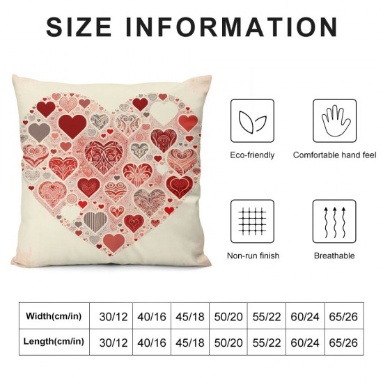 Ulloord Valentines Day Pillow Covers Love Red Farmhouse Sofa Throw Pillowcase Cushion Case Home Decoration Wedding Anniversary Decor