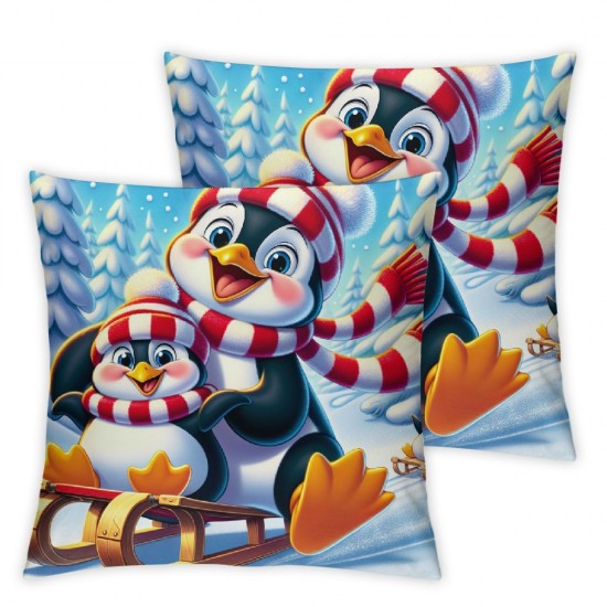 Ulloord Christmas Pillow Covers Snowman Throw Pillow Covers Winter Pillowcase Home Decor Living Room House Decorative Cushion Case for Sofa Couch