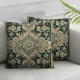 Throw Pillow Covers Rug Persian Carpet Double Sided Pattern Soft Pillow Case Cushion Cover Pillowcase for Couch Sofa Bed Decorative (Green)