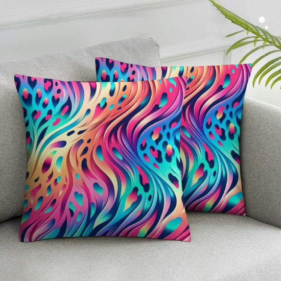 Colorful Throw Pillow Covers - Pillow Covers Decorative Animal Spots Pillow Case Pillowcases Square Cushion Cover for Sofa Bedroom