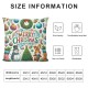 Christmas Throw Pillow Covers Snowman Wreath Pillow Cases Standard Size Christmas Tree Square Pillowcase for Sofa Home Decor at Living Bedroom Outdoor