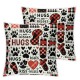 Valentines Day Pillow Covers Dog Paws Sofa Throw Pillowcase Cushion Case Home Decoration Wedding Anniversary Decor