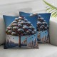 Christmas Pillow Covers Christmas Tree Cat Throw Pillow Covers Winter Pillowcase Home Decor Living Room House Decorative Cushion Case for Sofa Couch