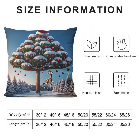 Christmas Pillow Covers Christmas Tree Cat Throw Pillow Covers Winter Pillowcase Home Decor Living Room House Decorative Cushion Case for Sofa Couch