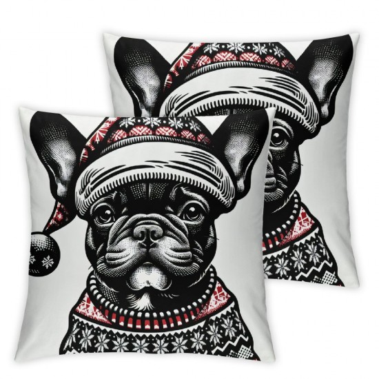 Christmas Pillow Covers Dog Throw Pillow Covers Pillowcase Dog Christmas Decorations for Living Room Cushion Case