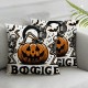 Ulloord  Halloween Pillow Covers  Boot Spookin' Boogie Pillowcase Dancing Skeleton Holiday Farmhouse Throw Pillows Indoor Outdoor Couch Cushion Case for Home Sofa Decor