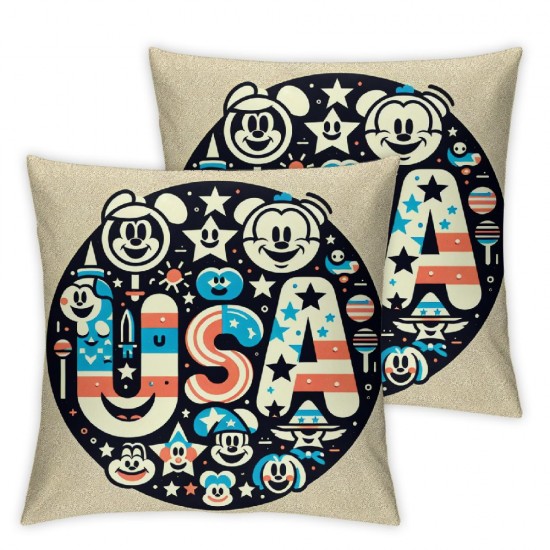 Pillow Covers American Flag Love Heart Throw Pillow Covers Cushion Case Pillowcase Decorations for Sofa Couch