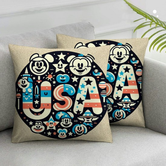 Pillow Covers American Flag Love Heart Throw Pillow Covers Cushion Case Pillowcase Decorations for Sofa Couch