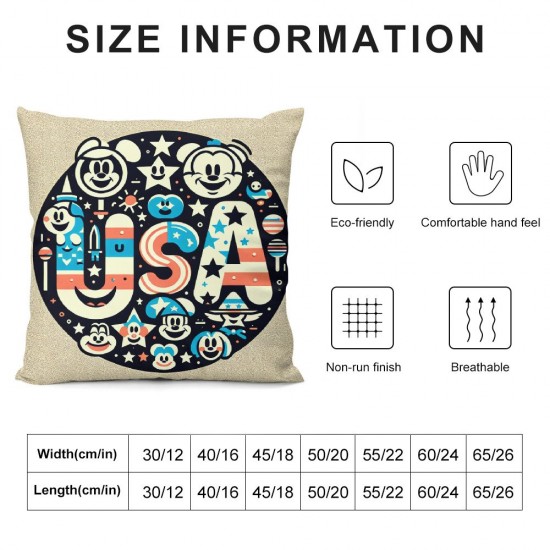 Pillow Covers American Flag Love Heart Throw Pillow Covers Cushion Case Pillowcase Decorations for Sofa Couch