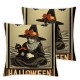 Ulloord  Halloween Pillow Covers Retro Witch Cat Pillowcase Pumpkins Holiday Farmhouse Throw Pillows Indoor Outdoor Couch Cushion Case for Home Sofa Decor