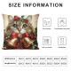 Ulloord Christmas Pillow Covers Cat Red Throw Pillow Covers Christmas Winter Pillowcase Home Decor Living Room House Decorative Cushion Case for Sofa Couch