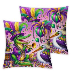 Mardi Gras Pillow Covers Throw Pillow Covers Living Room Decorative Pillowcase Cushion Case for Sofa Couch