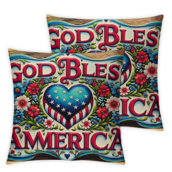 Ulloord Pillow Covers Throw Pillow Covers Cushion Case American Flag Floral Pillowcase Decorations for Sofa Couch