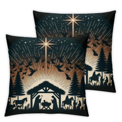 Ulloord Christmas Pillow Covers Snow Scene Throw Pillow Covers Christmas Pillowcase Home Decor Living Room House Decorative Cushion Case for Sofa Couch