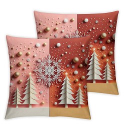 Ulloord Christmas Pillow Covers Christmas Pink Trees Throw Pillow Covers Winter Pillowcase Home Decor Living Room House Decorative Cushion Case for Sofa Couch