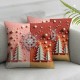 Ulloord Christmas Pillow Covers Christmas Pink Trees Throw Pillow Covers Winter Pillowcase Home Decor Living Room House Decorative Cushion Case for Sofa Couch