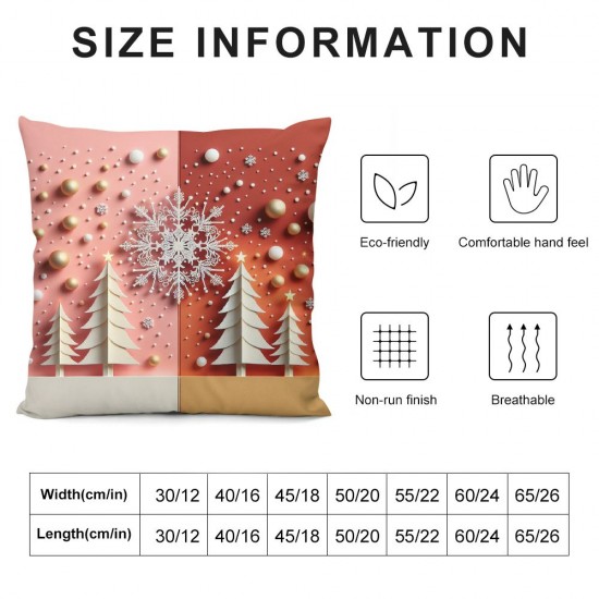 Ulloord Christmas Pillow Covers Christmas Pink Trees Throw Pillow Covers Winter Pillowcase Home Decor Living Room House Decorative Cushion Case for Sofa Couch