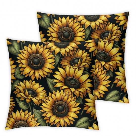 Sunflower Throw Pillow Covers  Pillows Case Sunflower Pillows for Bedroom with Zipper Square Hidden Zipper Sunflower Bedroom Decorative Pillowcase